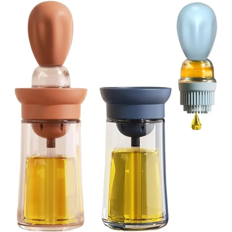 Portable Kitchen Oil Bottle Silicone Brush Control