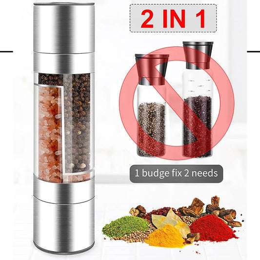 2 In 1 Manual Grinder Stainless Steel Salt Pepper